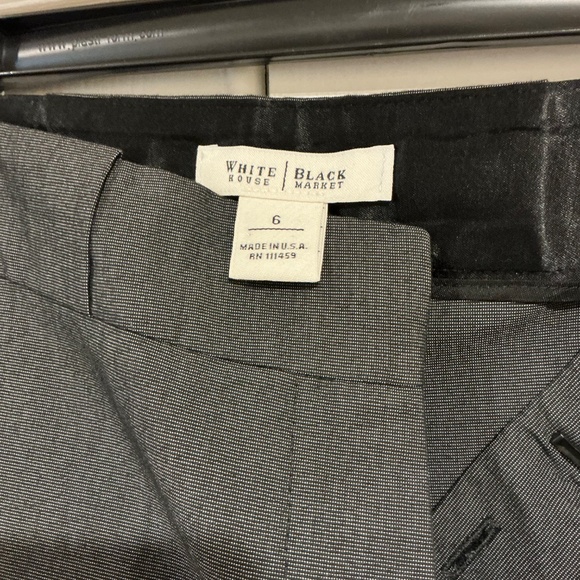 White House Black Market Black/White Plaid/Checkered Wide Leg Pants Size 6 - Picture 3 of 4